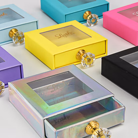 Caja de cajón de embalaje de extensión de cabello impresa con logotipo personalizado de Sinicline